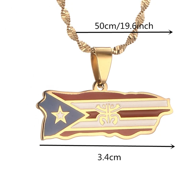 14k Solid Yellow Gold Puerto Rican Flag Pendant Nice Flag With Cubic  Zirconia and Colored Enamels - Etsy