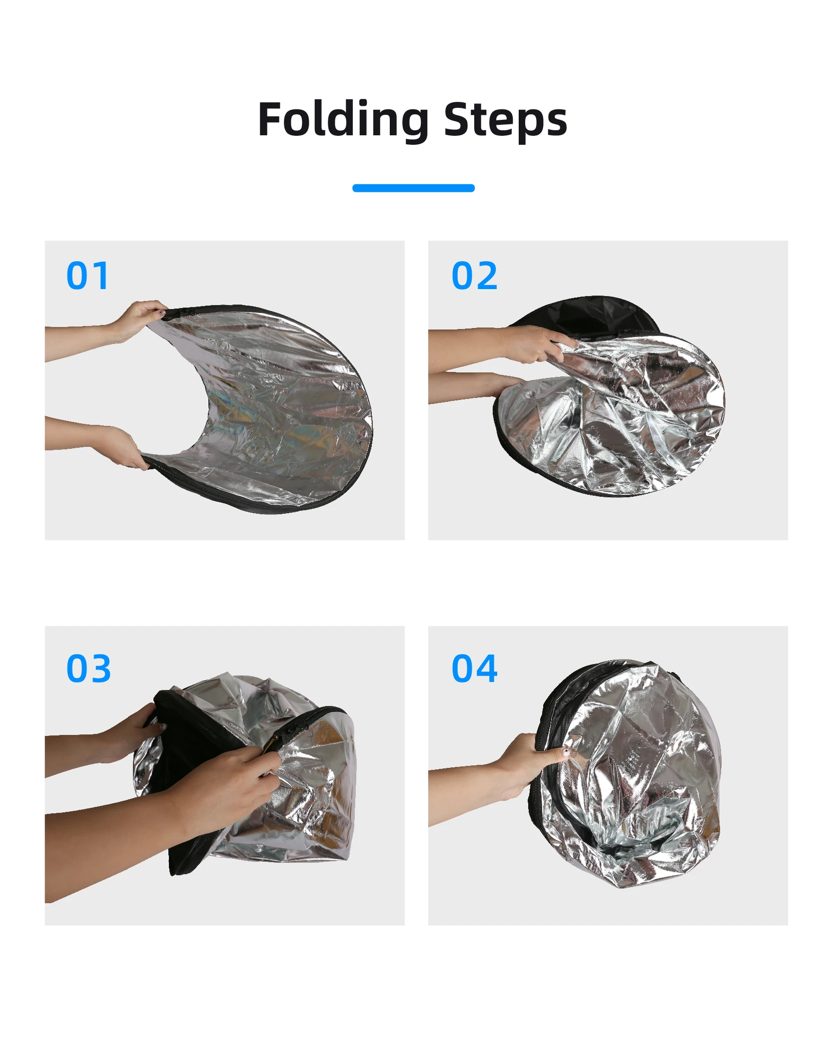 RF04 24" Reflector 5in1 60X90CM 90X120CM Silver White Gold Portable Collapsible Soft Light Round Photography for Studio 2in1