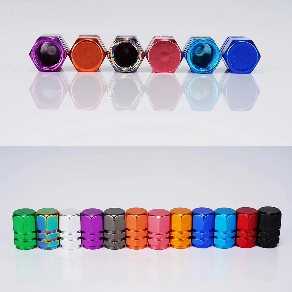 Tire Valve Caps Hexagonal aluminum alloy vacuum car personalized universal