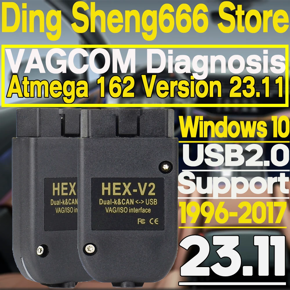V23.11 Vag Scanner Vag Tool Vag Kkl Vagcom 23.11 Cavo Diagnostico Scanner Obd2 Multilingue Hex V2 Vagcom