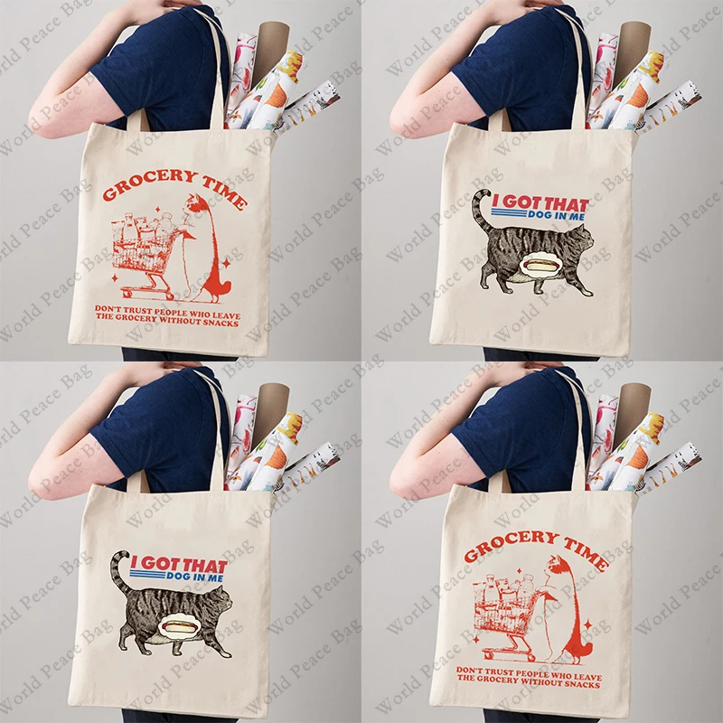 CafePress Peace Love Statistics Natural Canvas Tote Bag - Reusable Shopping & Grocery Bag - View #6