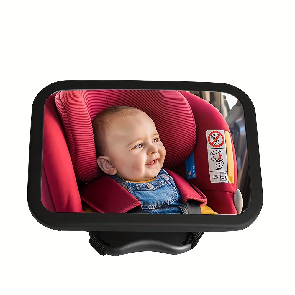 Crash-tested and certified shatterproof 360-degree rotating baby car rearview mirror for rear-facing babies