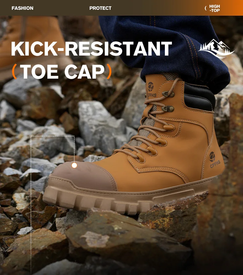 Men’s 2026 steel toe safety boots with anti‑smash and anti‑puncture protection 3621