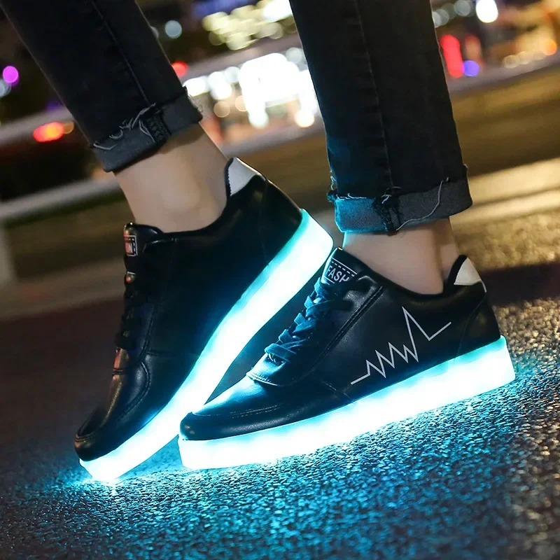 Size 30-41 Glowing Sneakers for Children Boys Girls Luminous Shoes