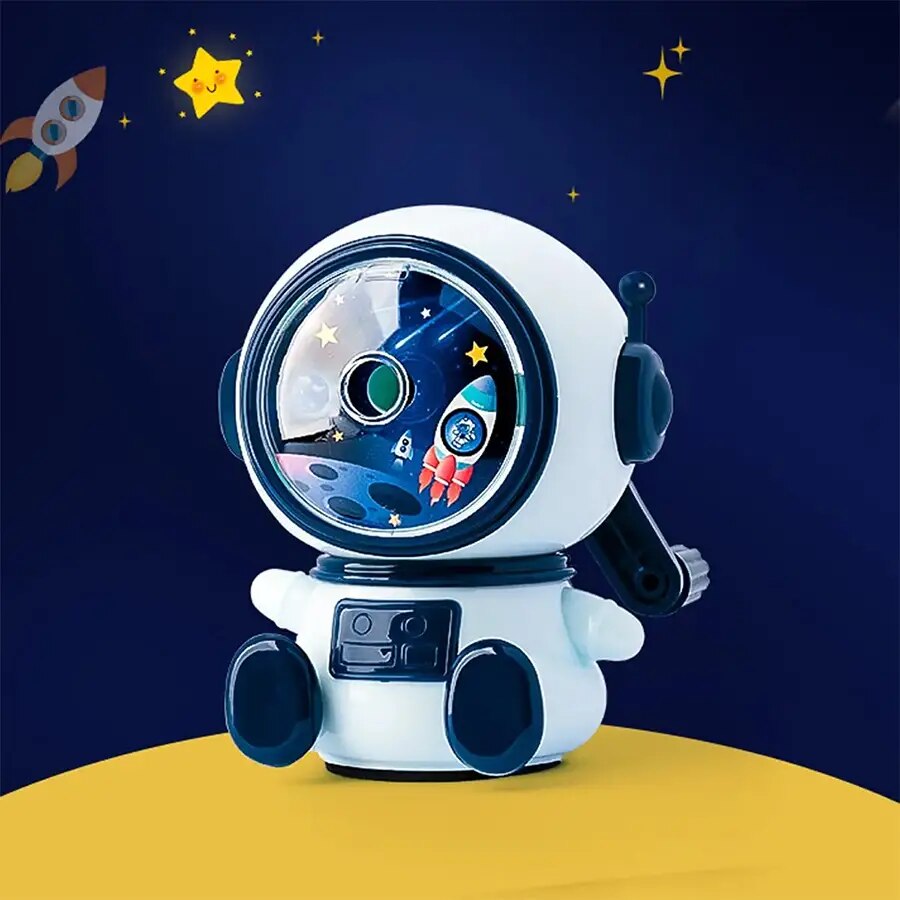 1Pcs Student Cartoon Hand Sharpener Astronaut Shape Sharpener Automatic Pencil Sharpener