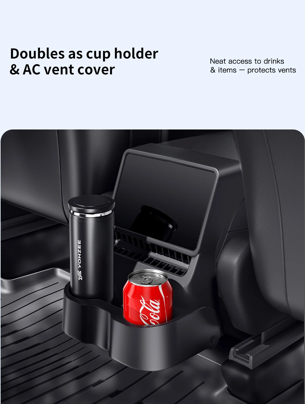 Für Tesla Model 3/Y Highland Juniper Armlehnenbox Hinterer Luftauslass Organizer Aufbewahrungsbox Getränkehalter Staubschutz Auto-Styling Zubehör – Detail 5