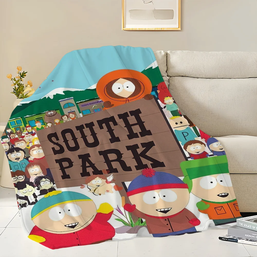 Cartoon S-South P-Park Blanket Skin friendly comfort warm soft plush blanket suitable sofa living room office bedroom 4