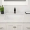 Undermount Bathroom Sink Rectangle 19"x13" White Porcelain Ceramic Rectangular Vessel Sink Under Counter Lavatory 1