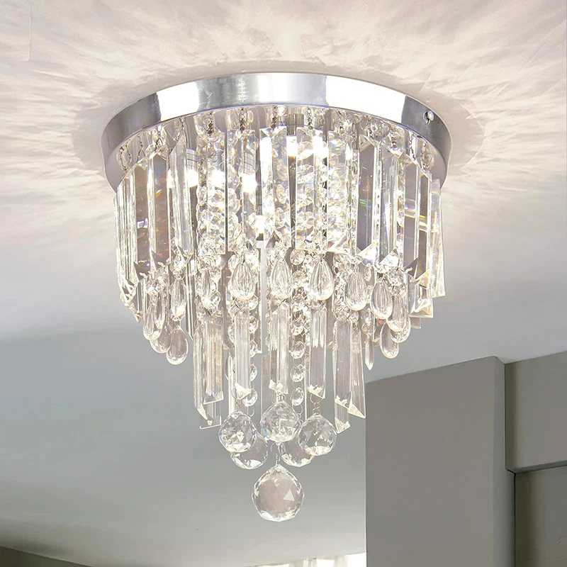 

Crystal Ceiling Light Modern LED Ceiling Chandeliers Flush Mount Ceiling Chandelier for Bedrooms Living Room Dinning Room