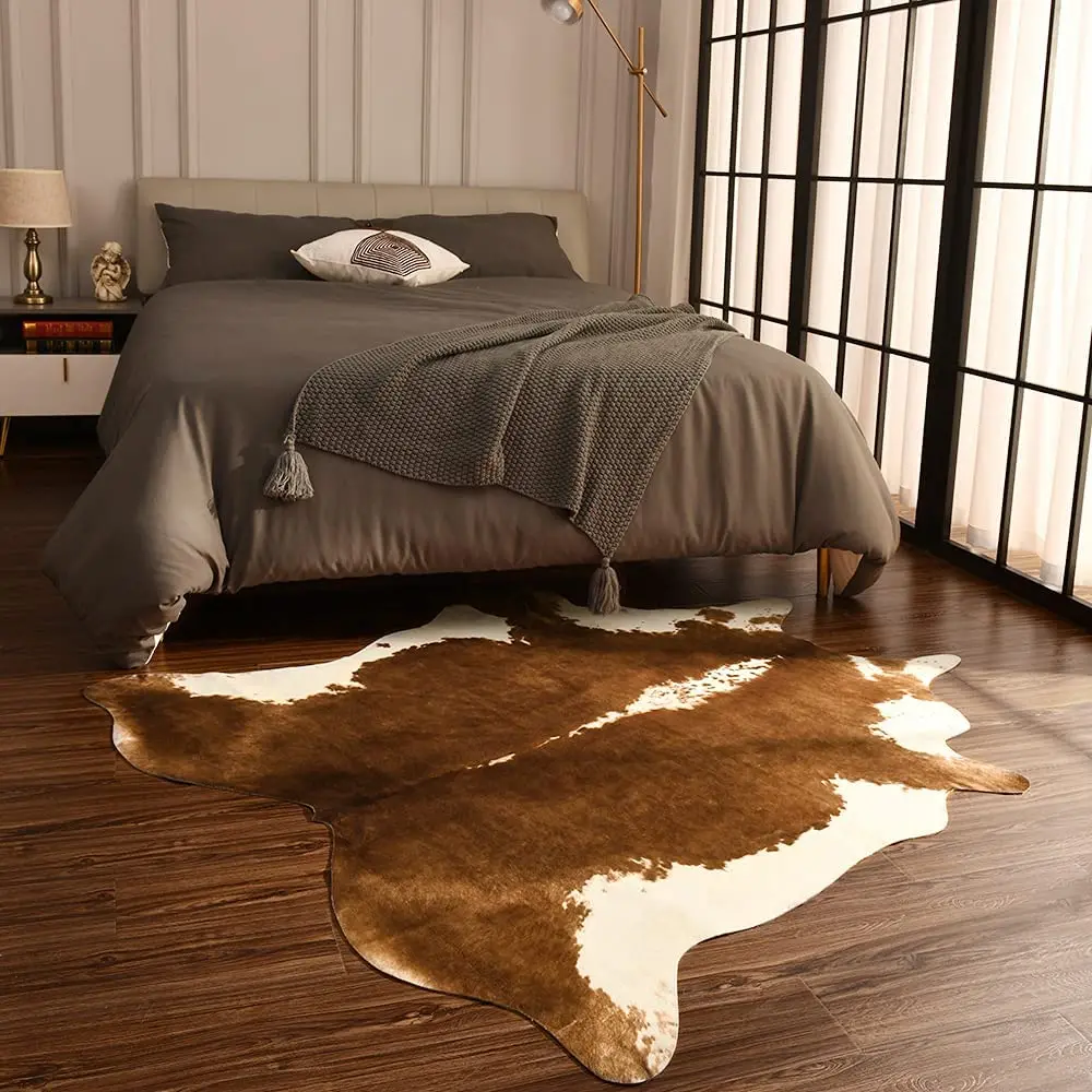 Floor Mat Shaggy Rugs Luxury Premium Cow Print Style Rug Living Room Bedroom Carpet Home Decor Hand Wash Modern Cowhide Cushion Bedside Sofa Floor Mat