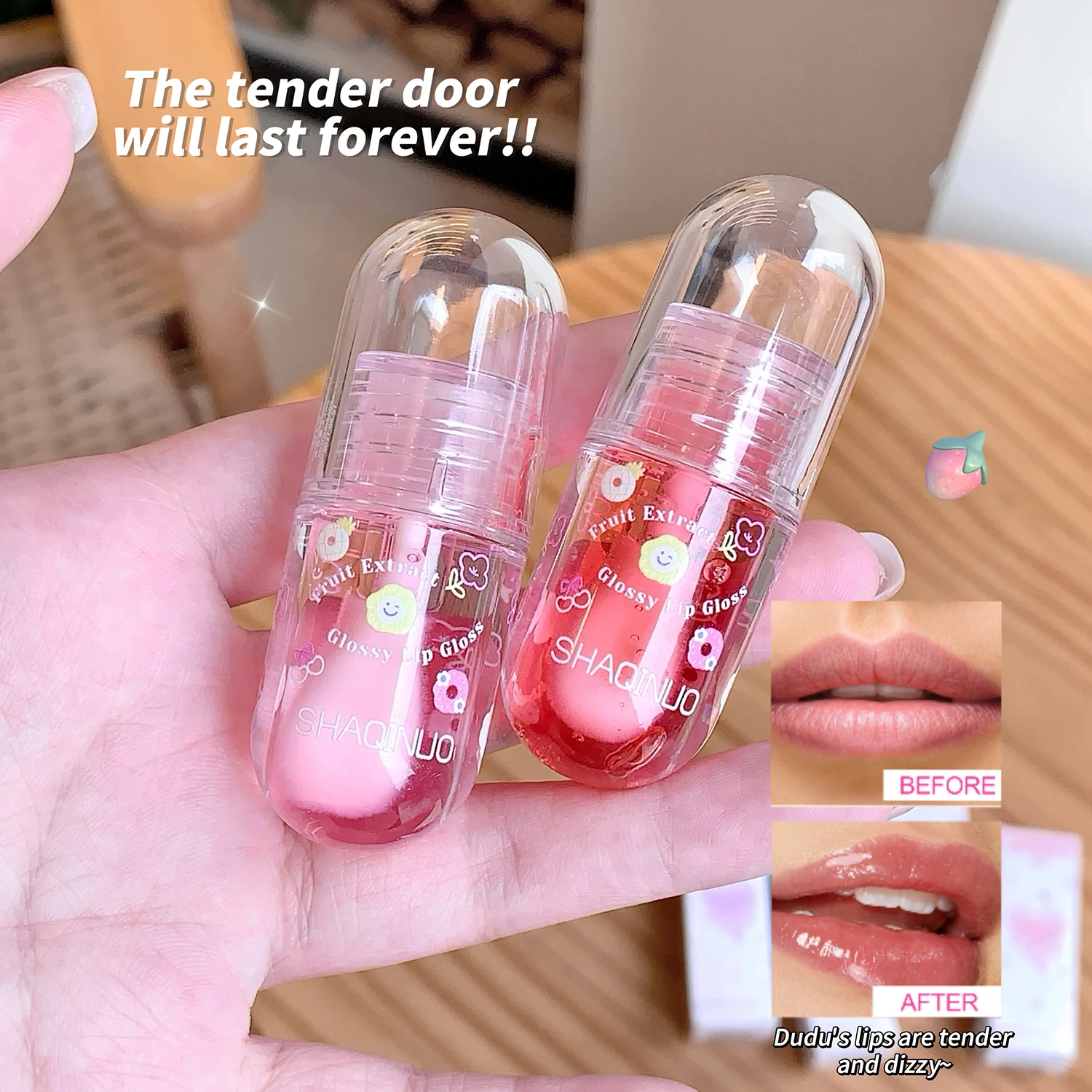 SHAQINUO Hydrating Lip Care Oil & Fruit-Flavored Lip Balm & Gloss for Moisturizing Lips - Nourishing Lip Treatment For Soft, Smo 2