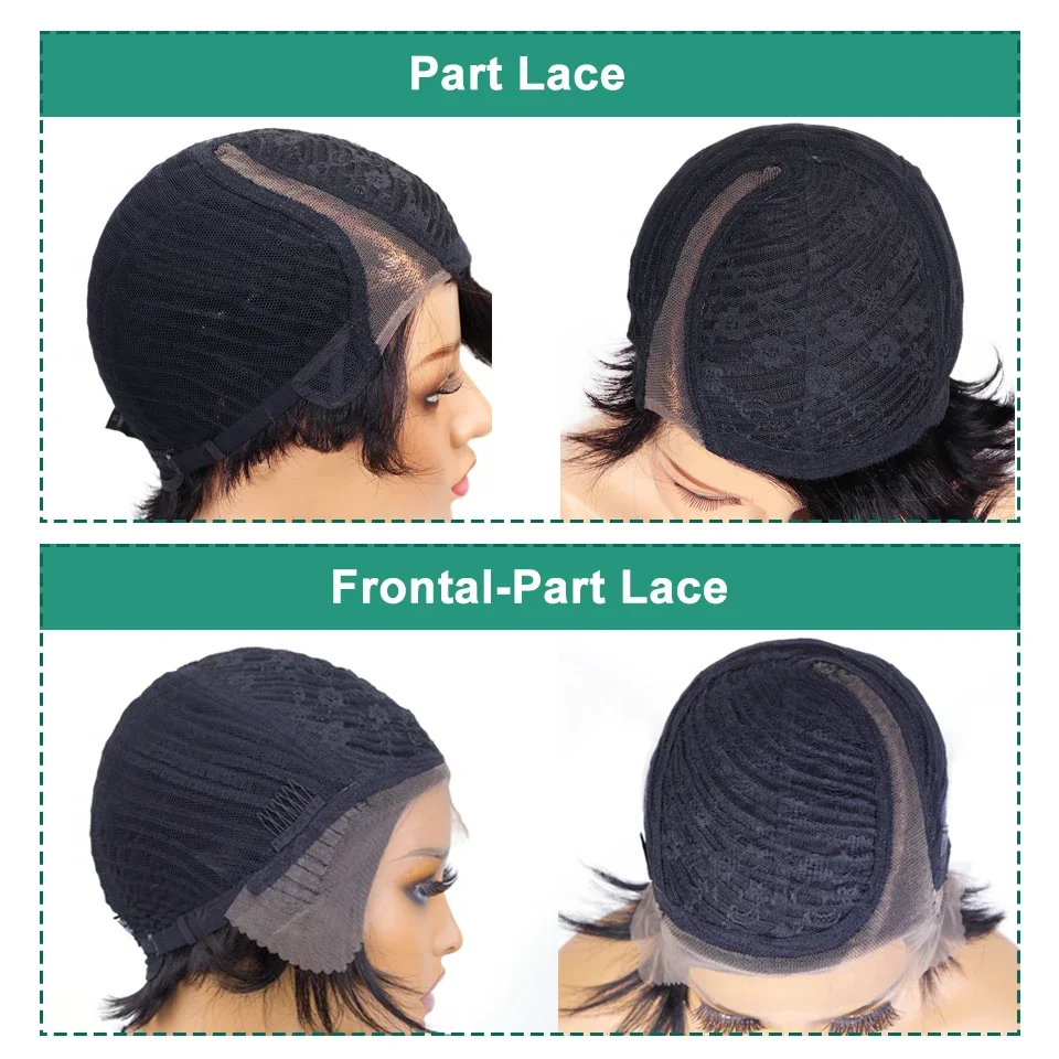 Short Human Hair Wigs Pixie Cut Straight Remy Brazilian Transparent Straight Bob Human Hair Wigs For Black Women