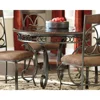 Signature Design by Ashley Glambrey Old World 45" Round Glass Top Dining Table, Brown 1