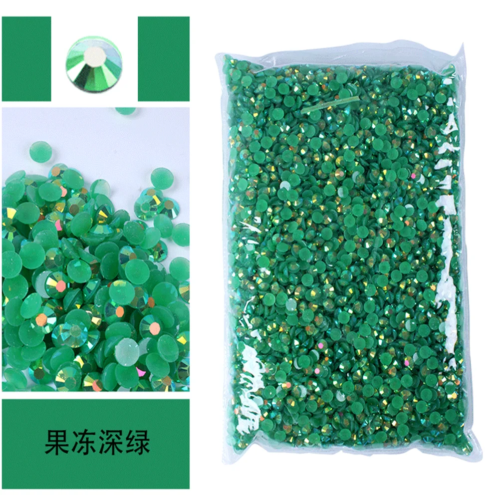 Vibrant Jelly AB Color FlatBack Resin Rhinestones for Nail Art and Garment Embellishment
