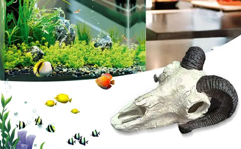 

Украшения для аквариума, каучуковый череп из овечьей шкуры, украшение для аквариума, навес для аквариума, аксессуары для аквариума