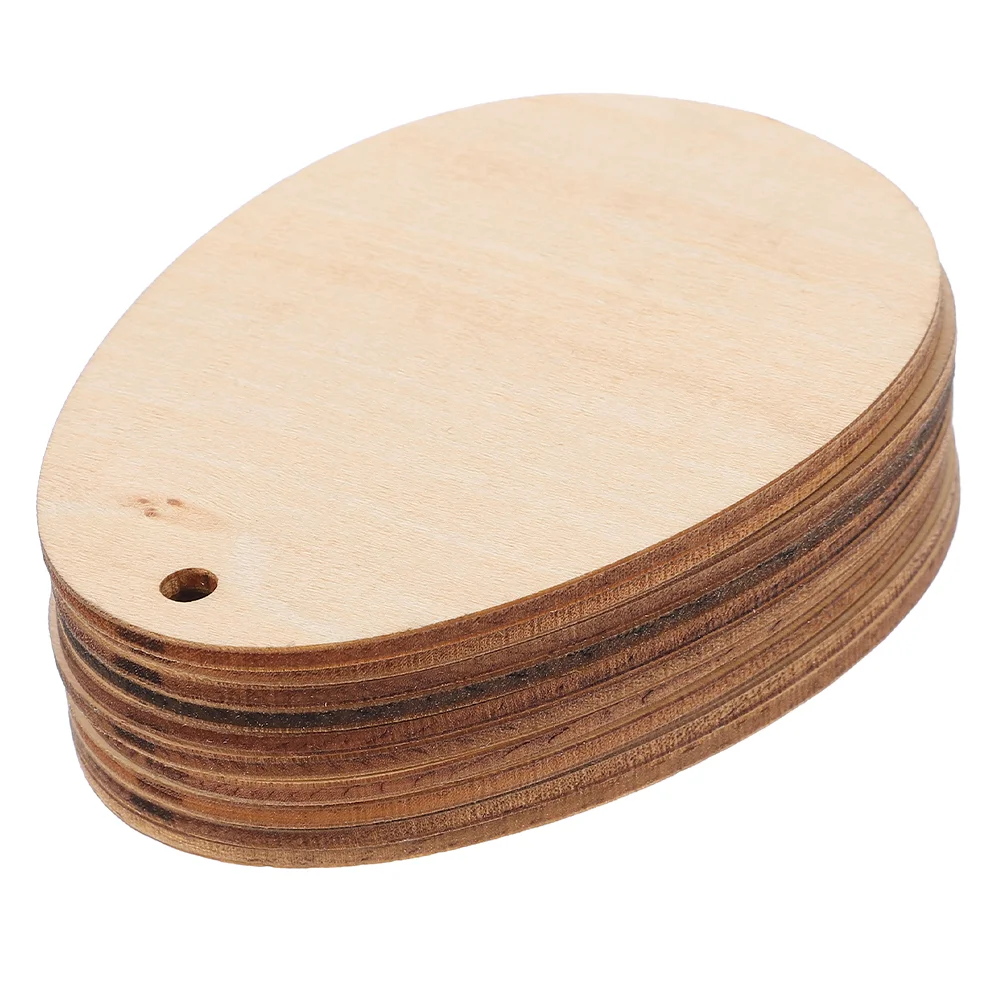 

50pcs Rustic Wooden Egg Craft Unfinished Wood Wood Egg Slices DIY Wooden Egg Decoration
