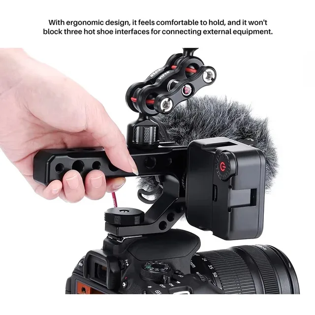 DSLR Camera Top Handle Grip Mirrorless Smallrig Camera Cold Shoe Adapter Mount Hand Held Stabilizer Camera Accessory Top Handle 3