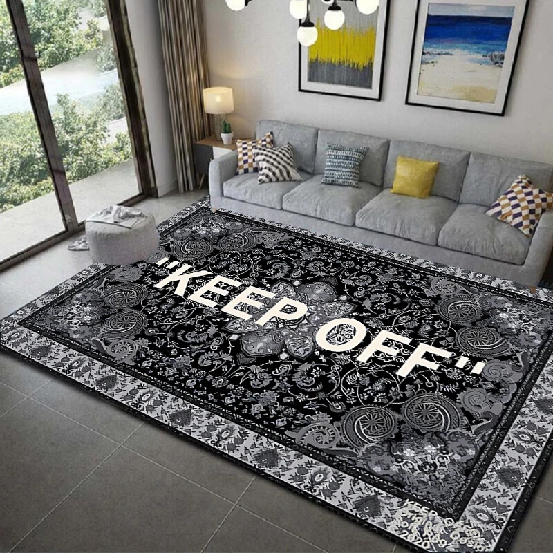 KEEP OFF Printed Floor Mat Living Room Area Rugs Bedroom Bedside