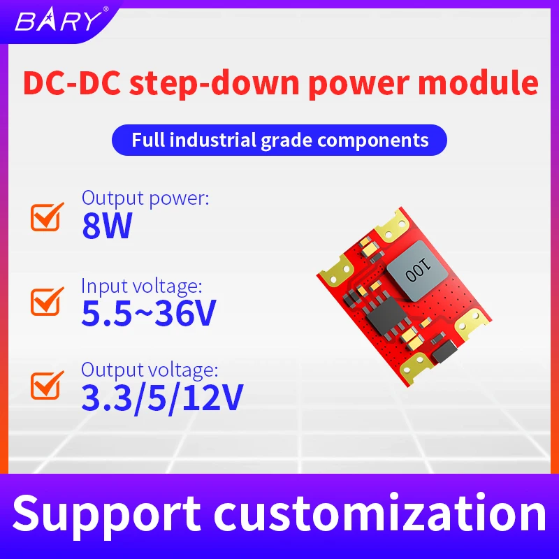 

DM02-36 DC-DC Buck Power Supply Module 5.5V~36V To 3.3V 5V 9V 12V 24V 3A 8W High Current Power Supply Module Board