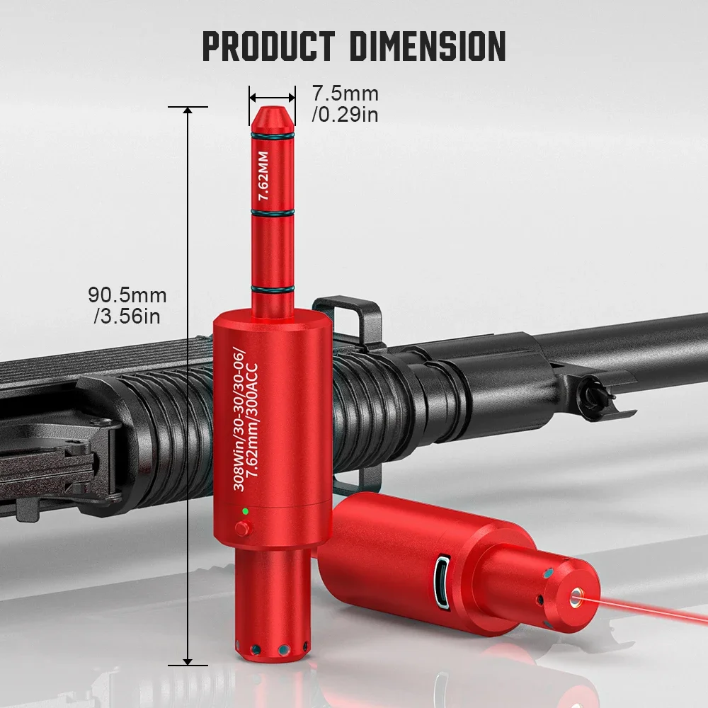7.62 300ACC dual-purpose magnetic suction laser training bullet red dot laser training bullet dry powder bullet