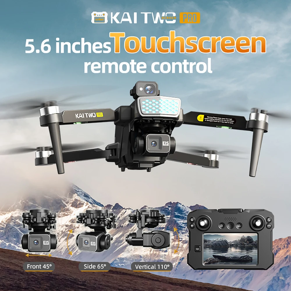 Drone Quadcopter KAITWO PRO 8K Professional GPS HD Camera 5G WIFI FPV Video 5.6 inch large screen remote control RC Dron
