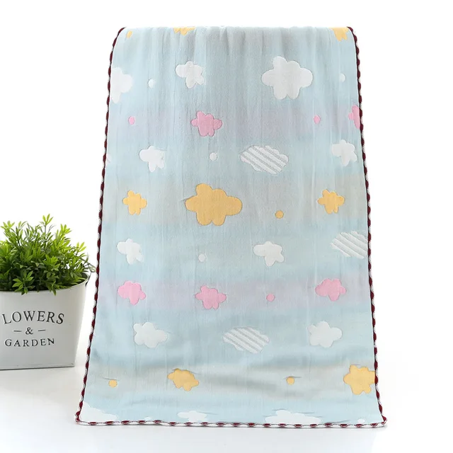 Divat Pamut Hat Rétegű Géz Törülköző 35*75 Felnőtt Arcmosás Háztartás Jacquard Csipke Rajzfilm - Image 5