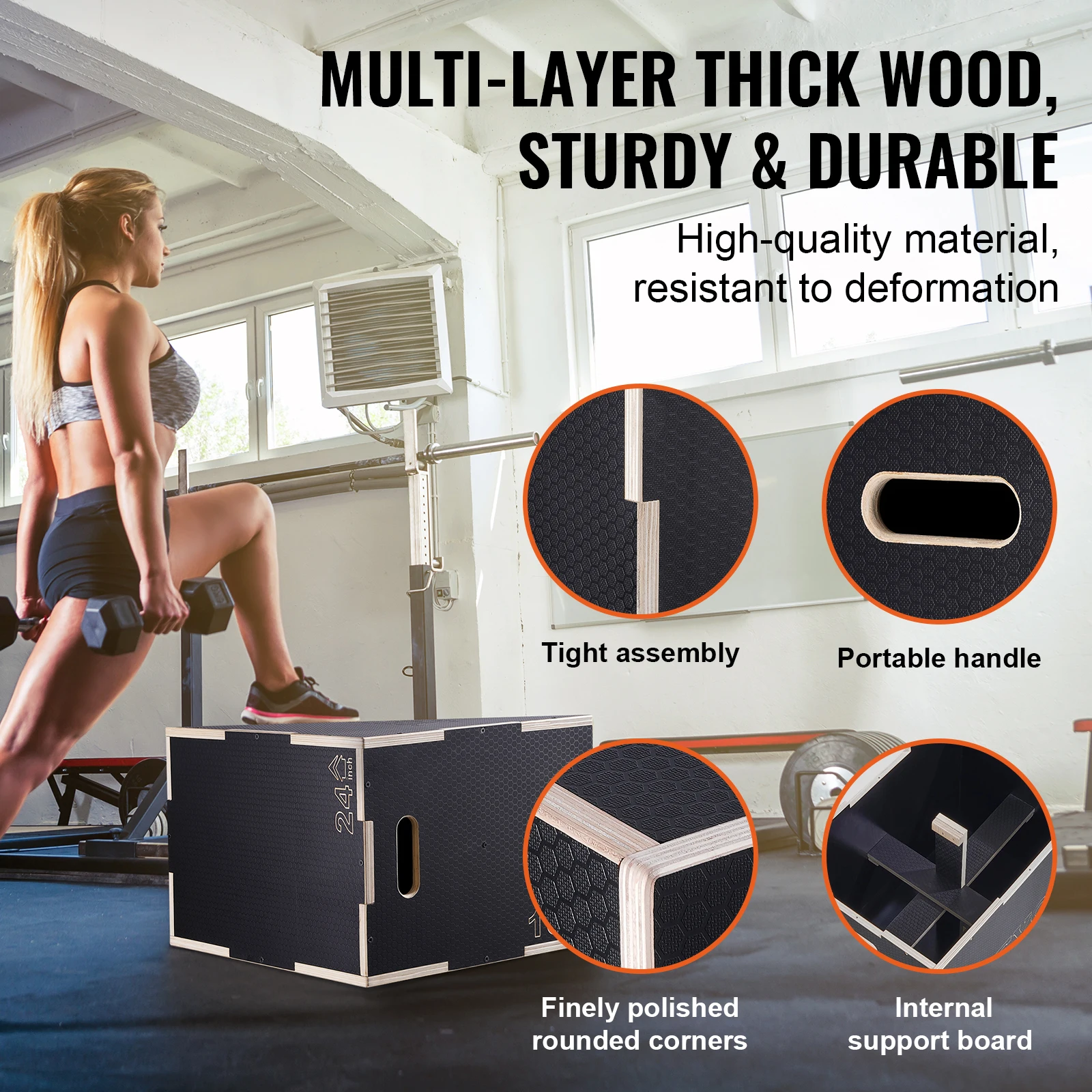 Wooden Plyometric Jump Box for Fitness Training