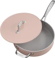 Nonstick Saute Pan, 4.4 QT Ceramic Saute Pan with Lid, Non Toxic Deep Frying Pan, PTFE & PFOA Free, Oven Safe & Compatibl 1
