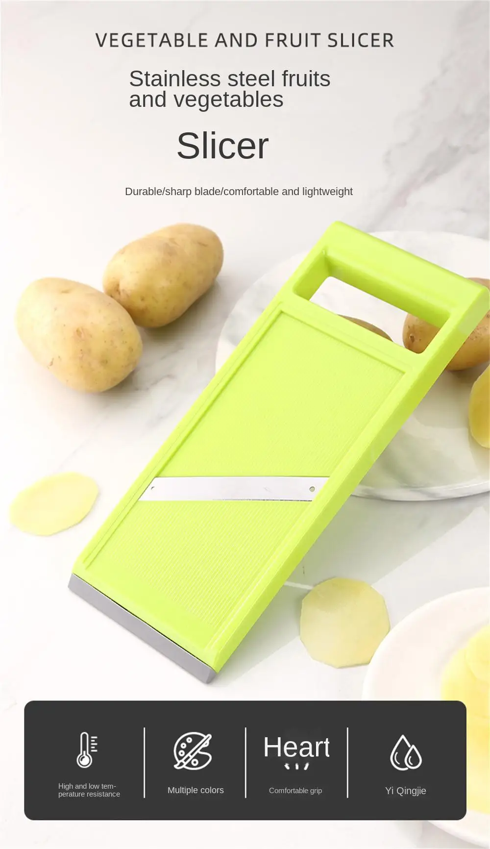 Description Picture 2 of item1/3PCS Multifunctionele Vegetable Cutter With Steel Blade Mandoline Slicer Potato Peeler Carrot Cheese Grater Kitchen