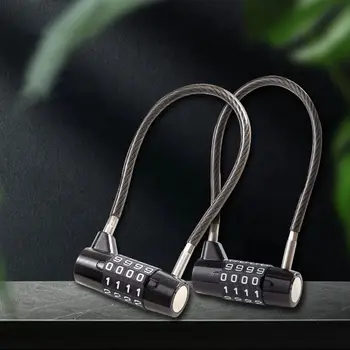 Durable 4-digit Cable Password Lock Multifunctional Flexible Steel Cable Lock Rust-proof Soft Suitcase Lock Cart Basket 2