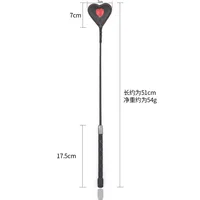 51CM Pu Leather Paddle, Heart-Shaped Riding Crop Pu Leather Horse whip,Submissive,Flog Spank Paddle 2