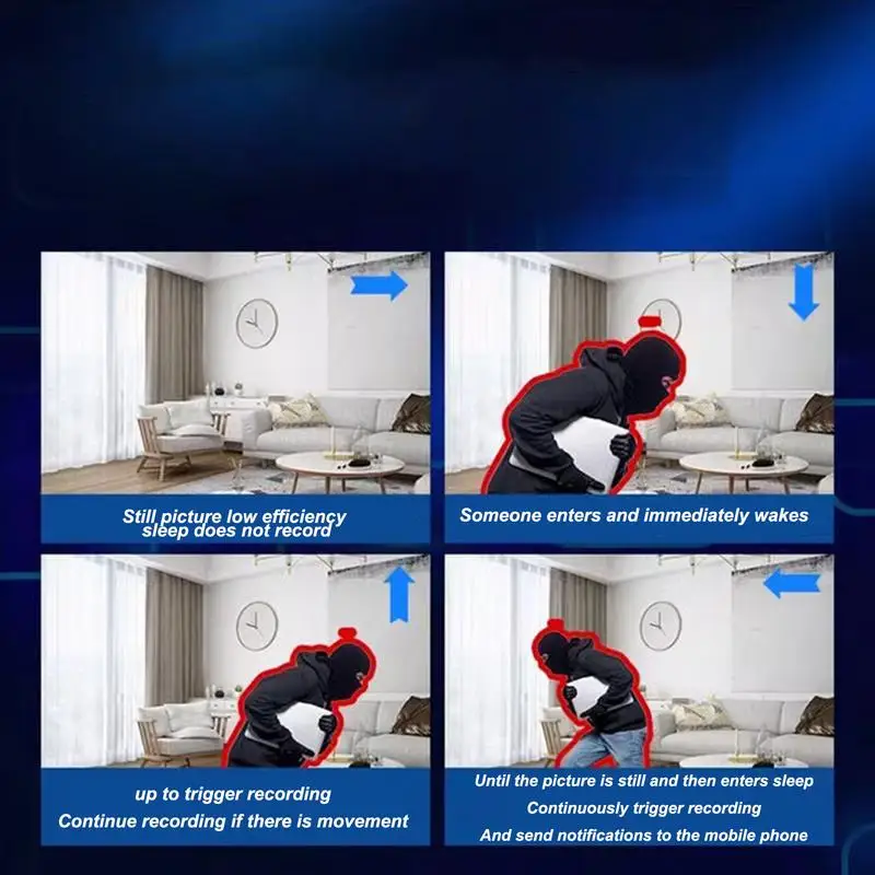 Wireless WiFi Camera 4G Intelligent Security Camera Wide Angle Car Monitoring Device Energy Saving Human Detection Monitor