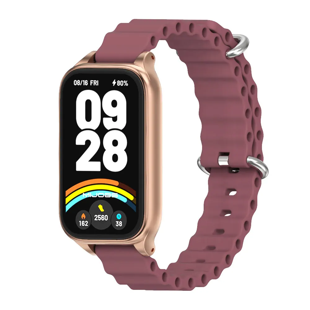 ตัวเลือกสินค้า สายรัดซิลิโคนสำหรับ Mi Band 9/8 Active นุ่มสบาย ใส่สบายตลอดวัน