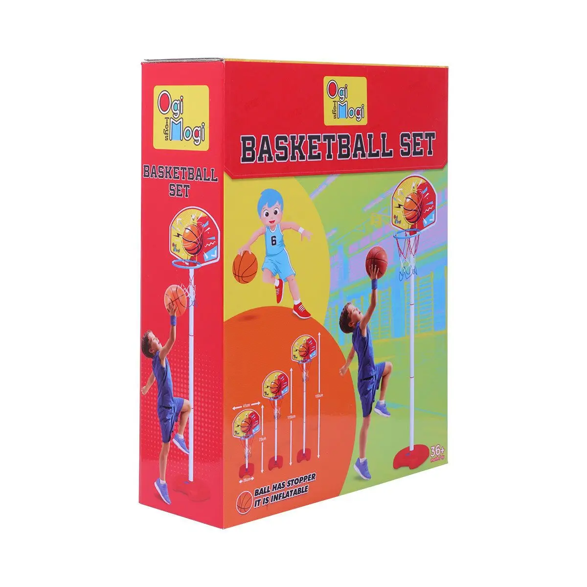 SAFE & STURDY Ogi Mogi Toys EASY HEIGHT ADJUSTMENT Basketball Set Mini Hoop System 4