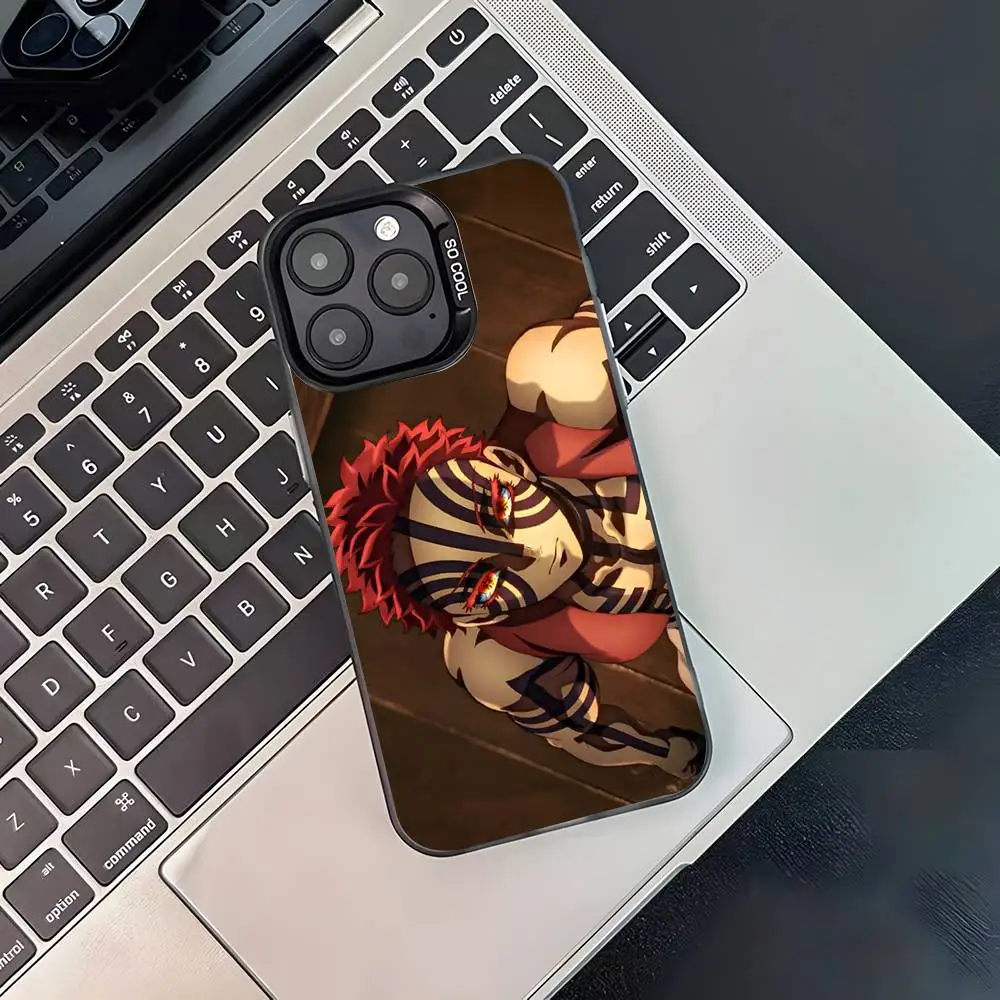 Stylish Akaza Anime Shockproof Black Candy Matte Phone Case