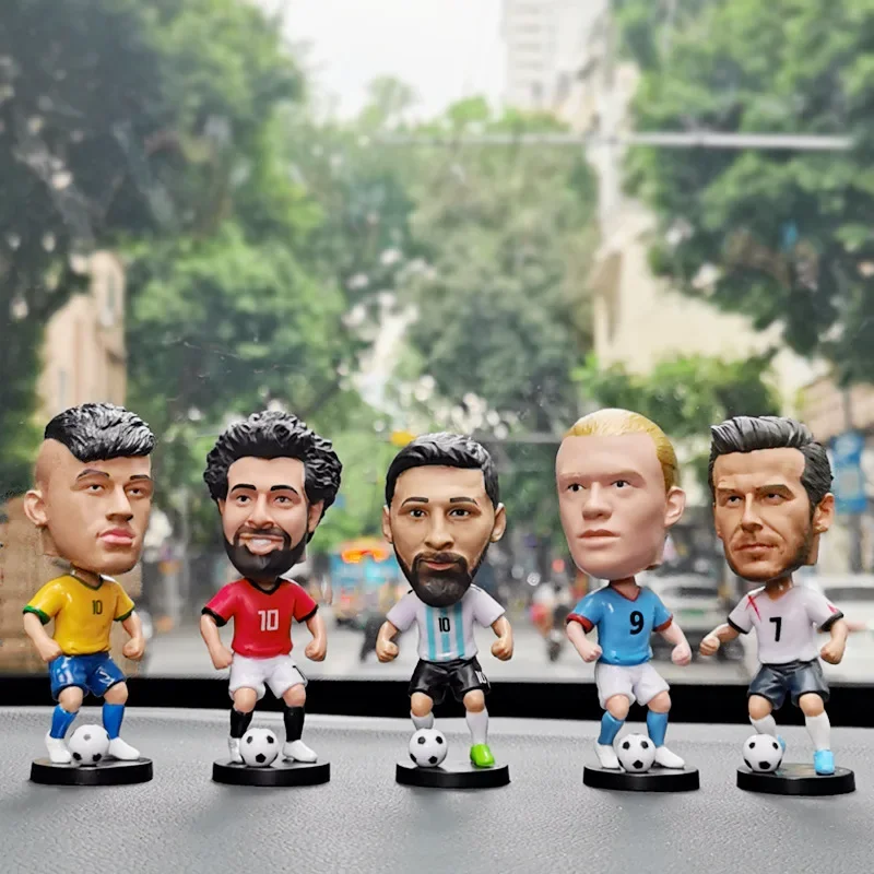 Car Ornaments Q Version Football Star Shaking Head Spring Action
