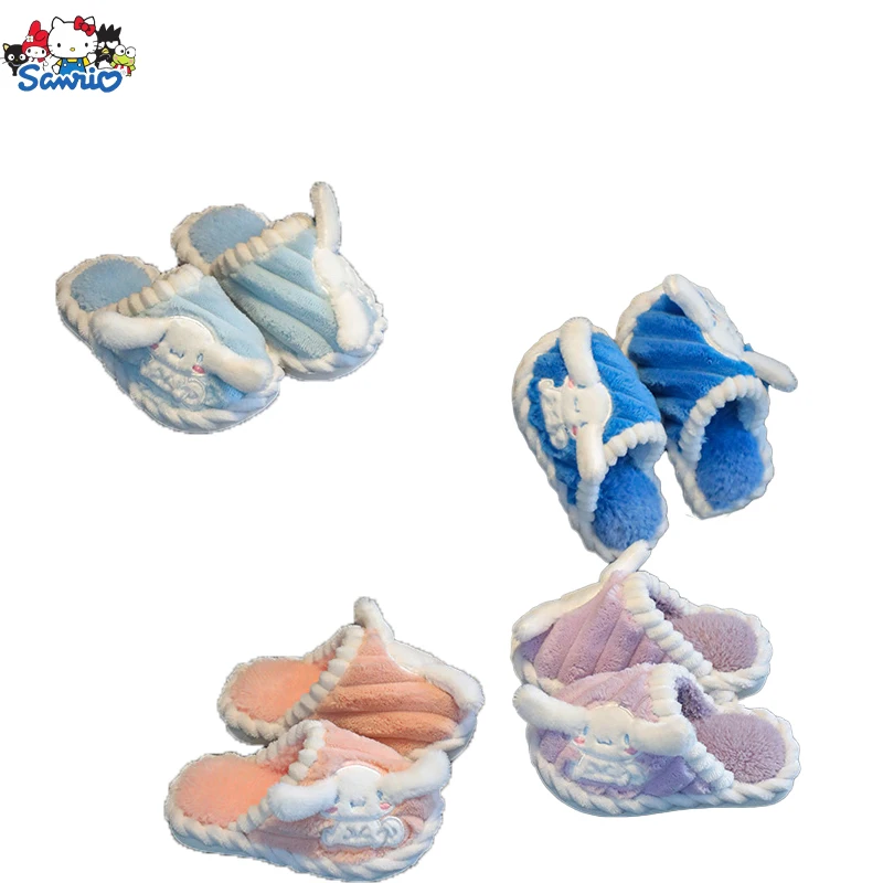 

Sanrio Kawaii Girl Cotton Parent-Child Slipper Hello Kitty Melody Cartoon Anime Adult Children Plush Home Slippers Christma Gift