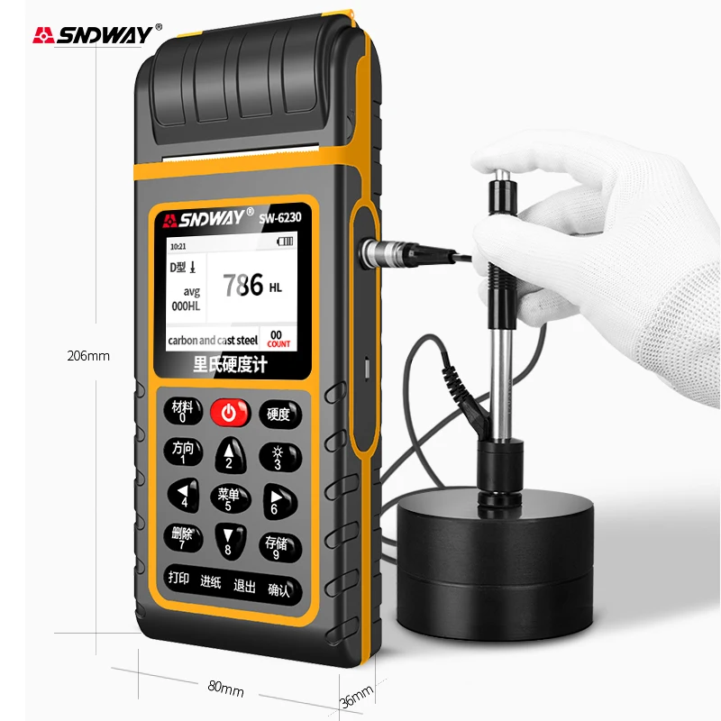 7-in-1 New Version Metal Hardness Tester Durometer Portatil Measure HL HB HRB HRC HRA HV HS Pipe Steel Plate Mould Metal Hardnes