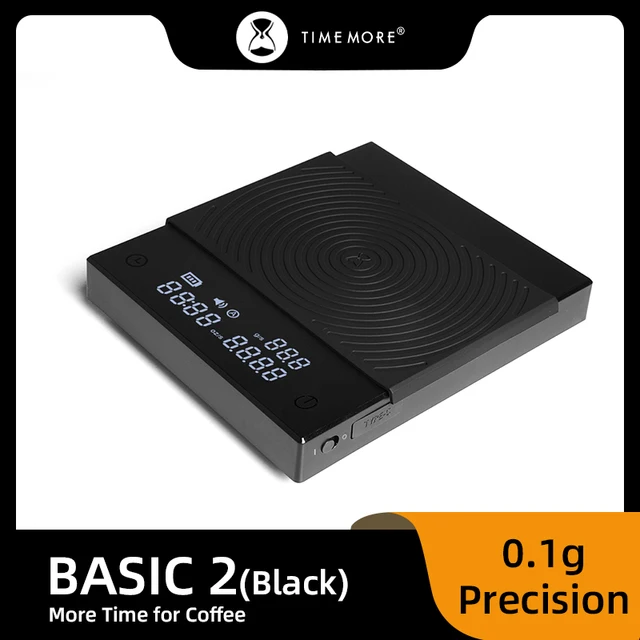 TIMEMORE Store Black Mirror Basic+2 Plus New Up Digital Coffee Food Kitchen Scale With Time USB Light Weight Mini Digital Scale