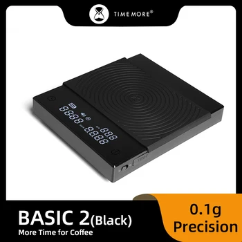 TIMEMORE Store Specchio nero Basic + 2 Plus Nuova bilancia digitale da cucina per caffè e cibo con mini bilancia digitale leggera USB 1