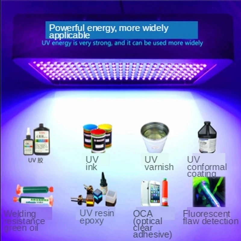 2000W 395nm 405nm365nm LED UV colloidal curing lamp Shadowless Adhesive Silk Screen Printing Ink Printing Resin 3D