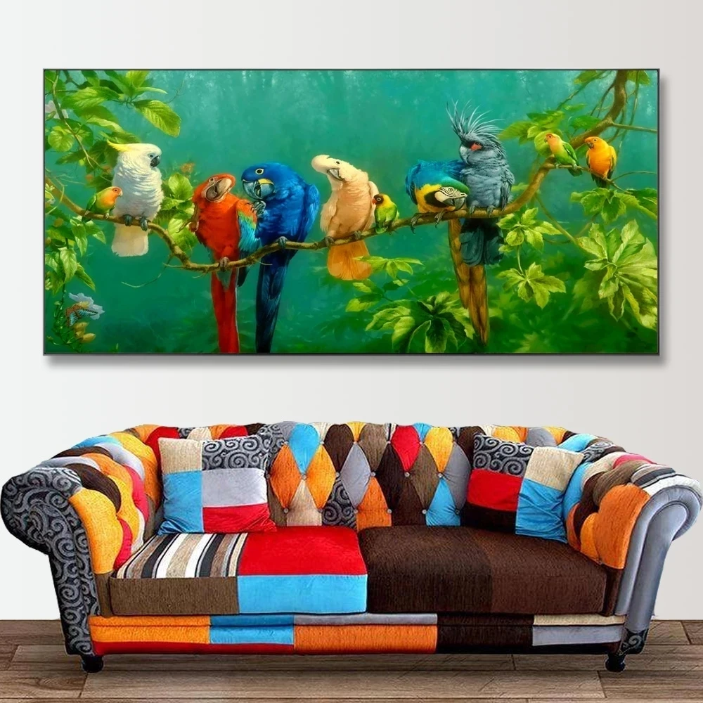 Large size 5D Diamond Painting Parrots Bird on Branch New Products Diamond Embroidery DIY Cross Stitch Home Decoration