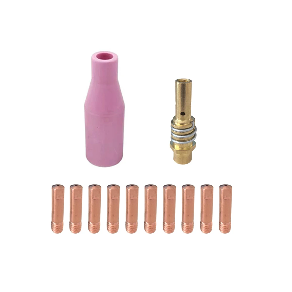 Контактные наконечники газового сопла 15AK M6 * 25 мм, 12 шт., сварочные аксессуары 0,8/1,0/1,2 мм