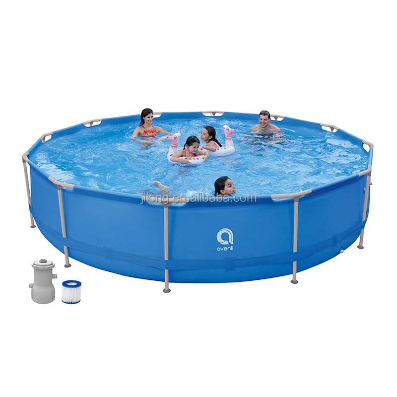 

Jilong Avenli round steel frame pools large container swimming pool for family garden pool