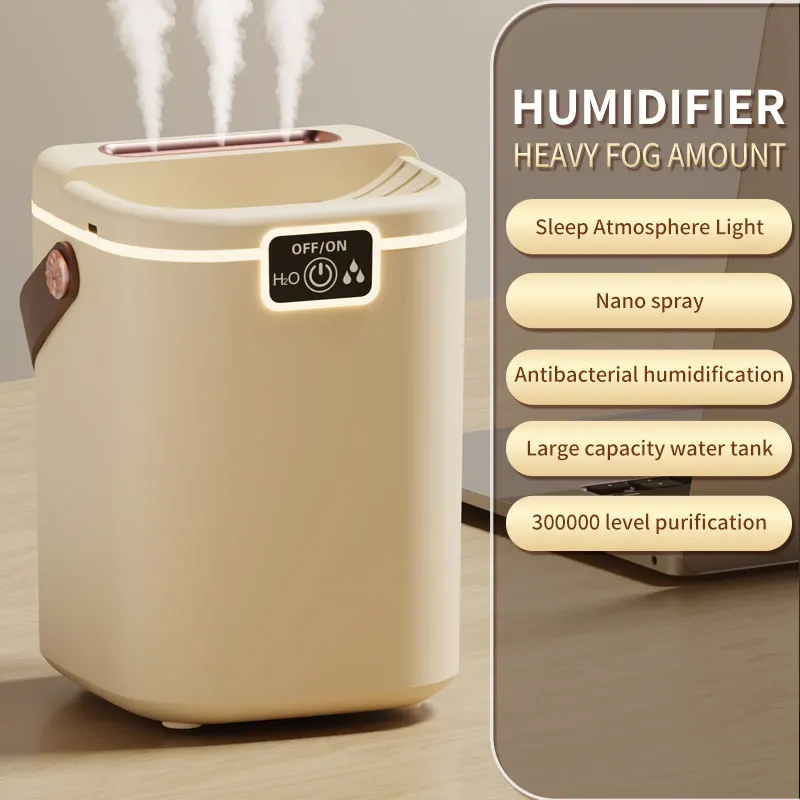 Three Nozzle Night Light Humidifier, 2L Large Capacity Silent Water Refill Type-C Air Purifier for Bedroom Living Room. 3