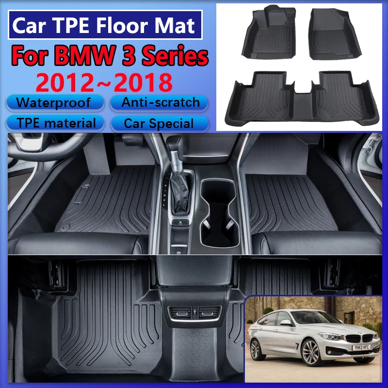 

For BMW 3 Series Accessories 2012~2018 F34 TPE Car Floor Mats Waterproof Anti-scratch Mud Carpet Full Rug LHD Foot Pads Cushion