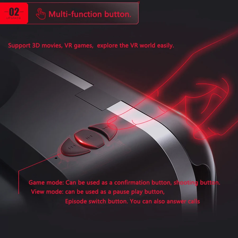 Shinecon Viar Occhiali per realtà virtuale 3D VR Dispositivi per cuffie Lenti per casco Occhiali intelligenti per smartphone Gioco telefonico Visualizzatore mobile - immagine 3