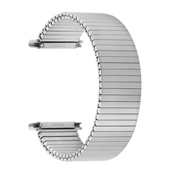 Silver Elastic Stainless Steel Watchband with Telescopic Adjustment - Universal Fit - XL about 160mm (Silver)