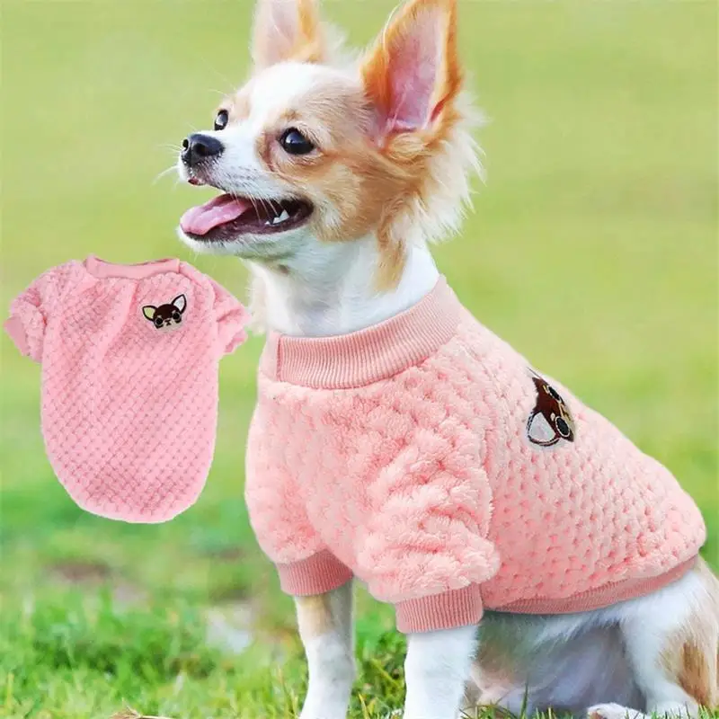 Pet Clothes Pink Soft Fleece For Small Medium Dogs Cats Warm Winter Dog Coat Jacket Puppy Cat