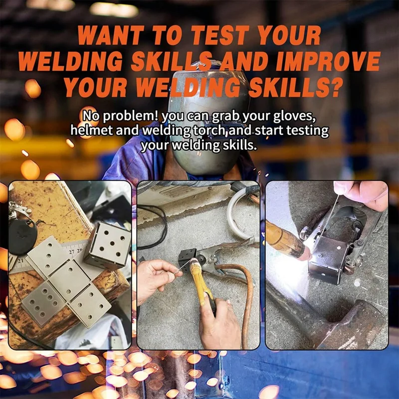 Welding Kit Dice Welding Coupons, 16 Gauge Plate, DIY Square 1 PC, Mild Steel 2Piece